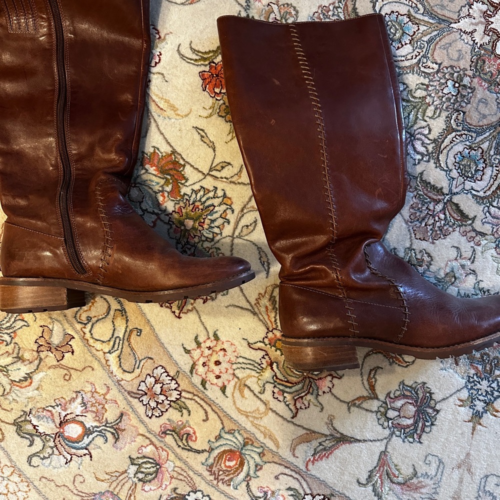 Brown Leather Knee-High Boots